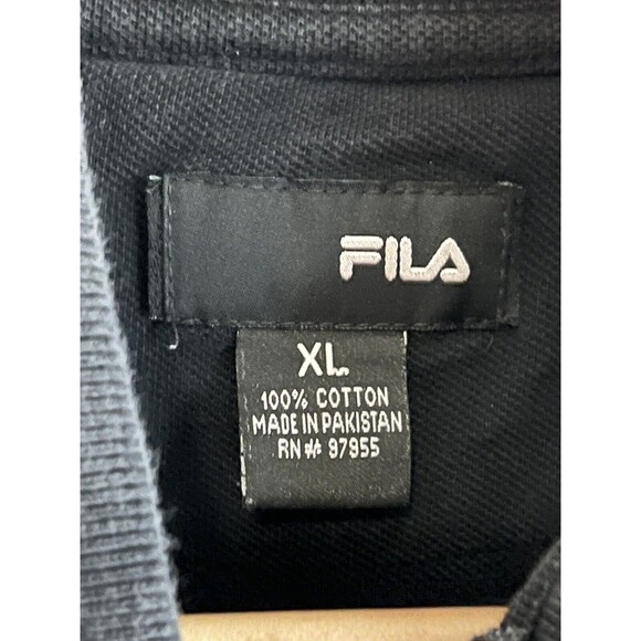 Vintage Fila Polo Shirt Pacific Life Open Black XL embroidered Logos - Picture 3 of 6
